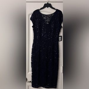 Marina Navy Sequin Dress NWT
